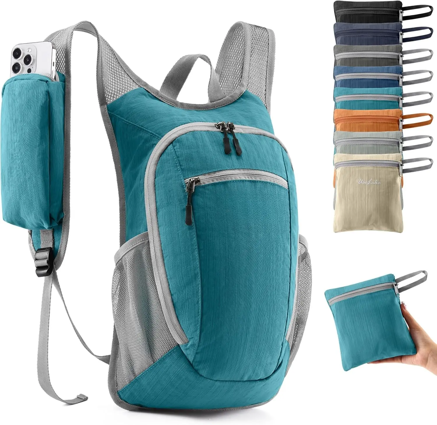 10L Small Hiking Backpack Travel Daypack Lightweight Packable  Pack for Women Men(Teal Blue)