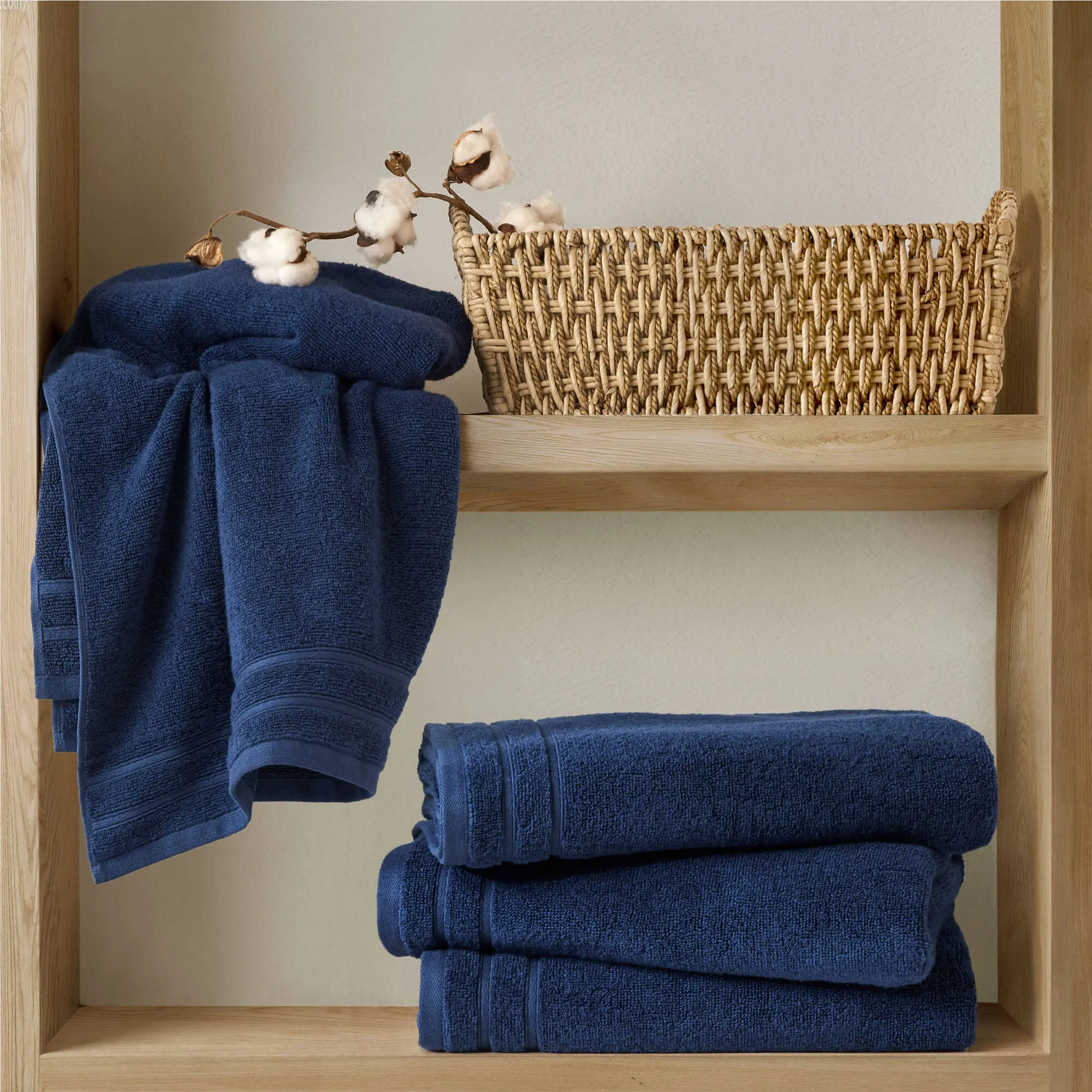 MAIN STREET Unisex Absorbent Towel Set - 12-Piece 400GSM Fluffy Essential Cotton, Oeko-Tex Certified, Fade Resistant, Lint-Minimizing, 28"W x 52"L, Ideal Gift for Bathroom Home Supplies, Towel Sets