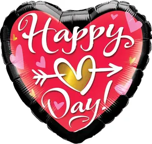 PMU Valentines Day Happy Heart Day 18 Inch Mylar-Foil Balloon Valentines Day, Proposal, Special Events, Photo Props Party Decoration and Accessories