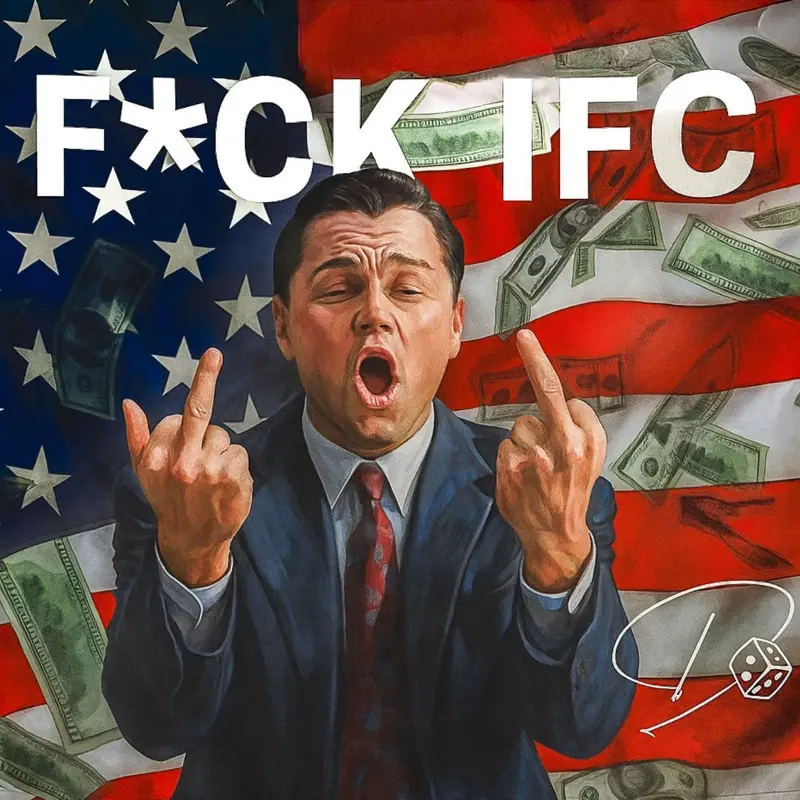 F*CK IFC FLAG Patriotic Design with American Flag and Money Motif - Bold Statement Art for College Decor
