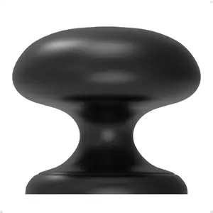 4-Pack Matt Black Large Bifold Closet Door Knobs with Wide Base, Zinc Round Kitchen Cabinet Wardrobe Dresser Dummy Pull Knobs, 1-1/2 Inch Furniture Sideboard Drawer Handles