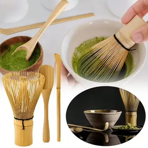 Bamboo Matcha Tea Set, 3 Counts/set Bamboo Tea Spoon & Tea Whisk & Tea Scoop, Tea Making Tool for Home Kitchen Office Outdoor Camping
