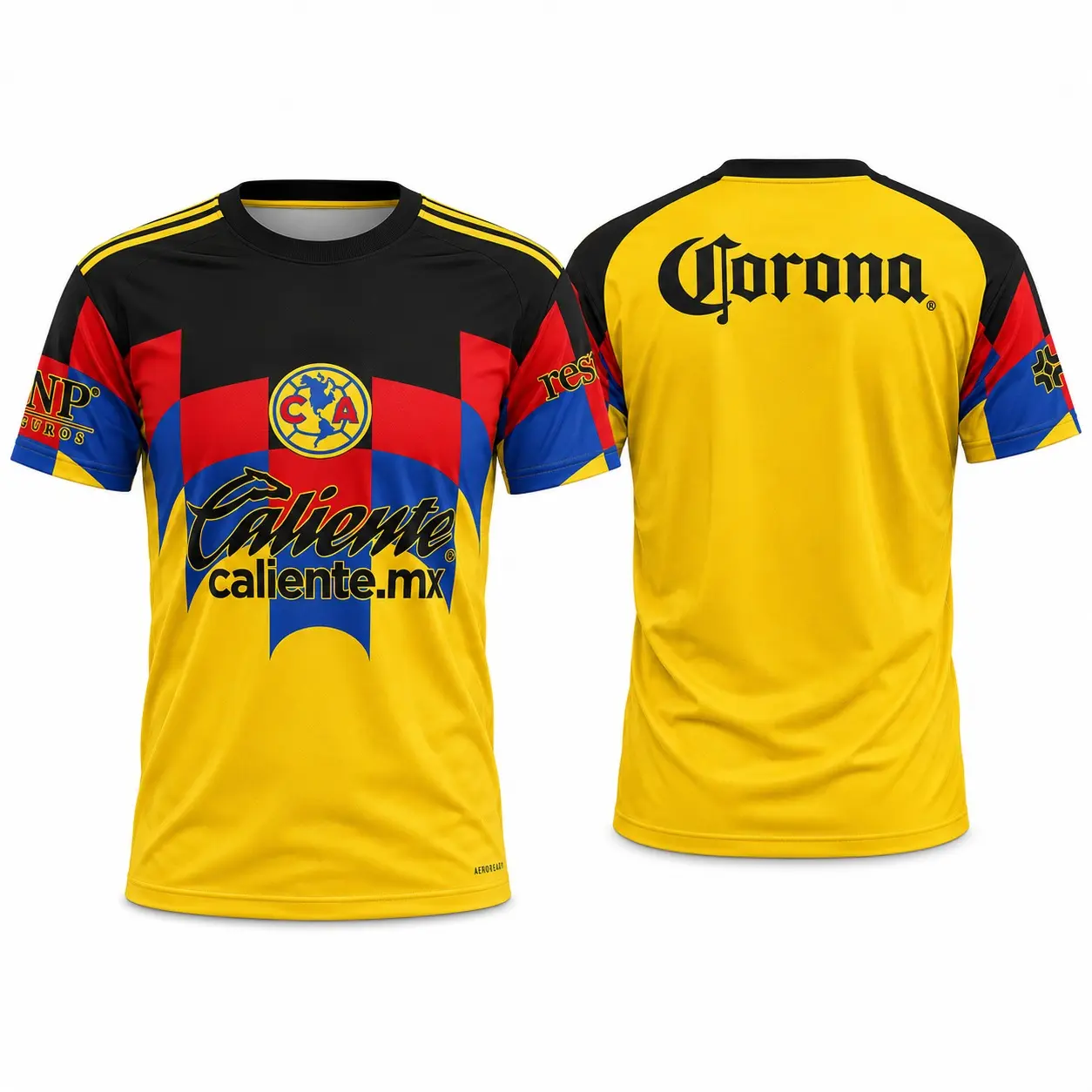 Club América Yellow Home Jersey, Liga MX Short Sleeve Soccer Shirt for Men and Women, Fan Edition Football Kit