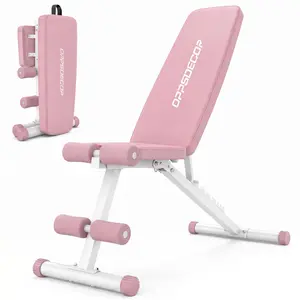 OPPSDECOR Weight Bench Press, Adjustable Workout Benches for Home Gym Dumbbell Exercise, 660 LB Stable Incline Decline Bench for Full Body Workout, 3 Sec Fast Folding Strength Training Sit up Bench,summerwins,father'sdaygifts(Black,White,Pink)