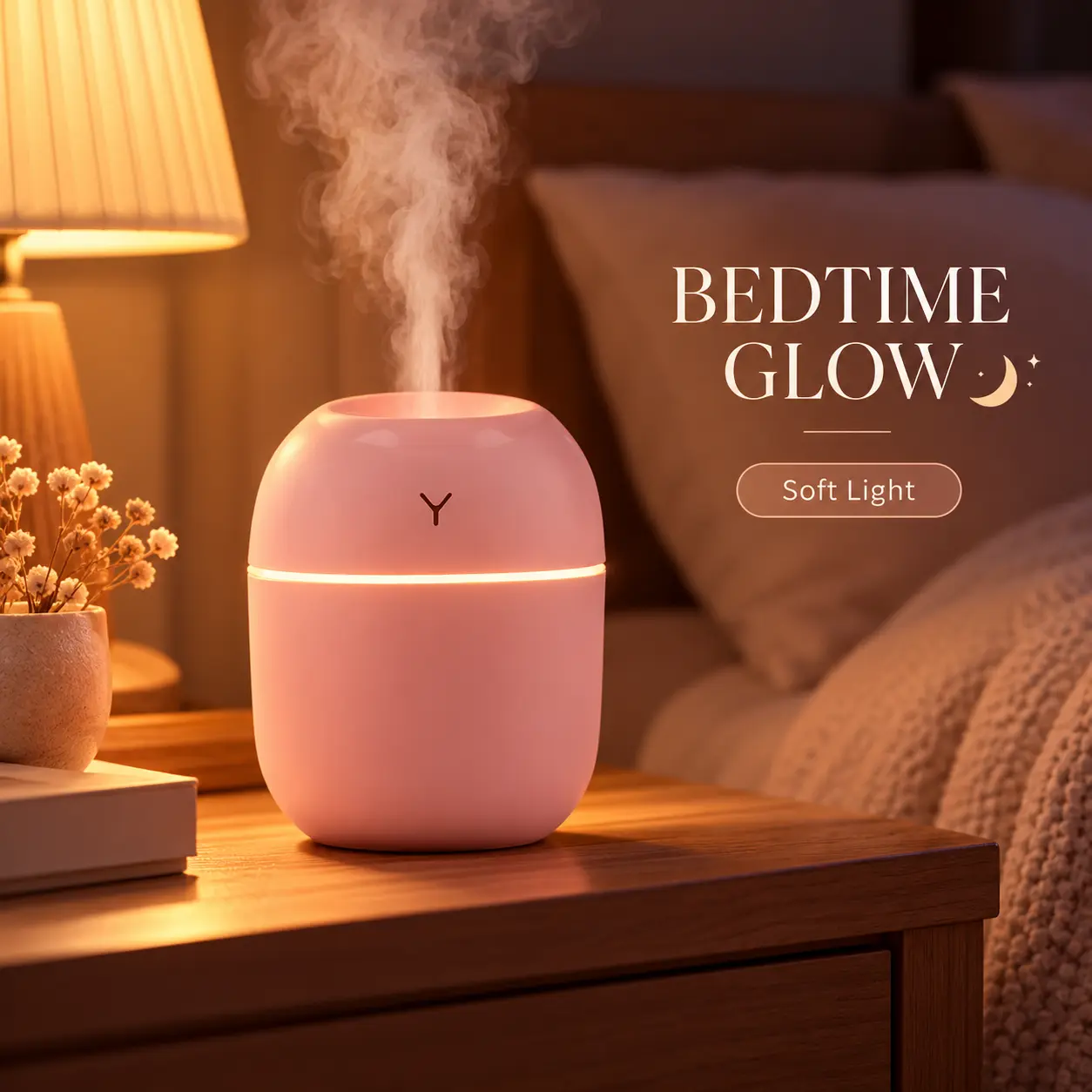 220mL Mini Humidifier for Bedroom, Portable USB Cool Mist Humidifier with 2 Spray Modes, Compact Egg-Shaped Personal Desktop Humidifier, Easy Refill for Home Office, Dorm Room, Bedside & Study Desk, Pink/White