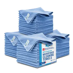 48 Pack 16"x16" MW Pro Microfiber Cleaning Towels | Highly Absorbent, Lint-Free, Multi-Purpose | Safe for Electronics, Kitchen, Delicate Surfaces