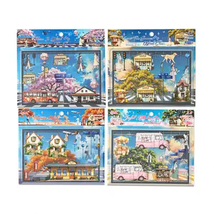 Vintage Photo Album Sticker Set: 4 'Time Shadow' Matte 3D Scenes with Retro Aesthetic. Relive Nostalgic Memories in Your Journal (Tweezers Included).