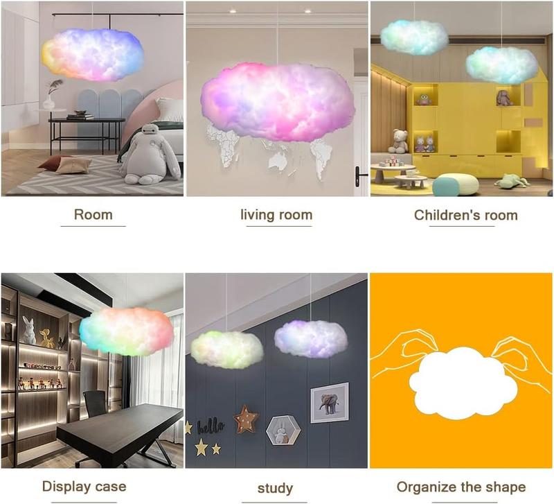 3D Cloud Lightning Light Kit – Music Sync Multicolor LED Strip Lights with Wireless Remote & App Control for Indoor Decor