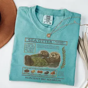 Comfort Colors Sea Otters Monterey Bay Aquarium Shirt, Music Fan T-Shirt, Monterey Bay Aquarium Shirt, Vintage Sea Otter Monterey California 90's Aquarium