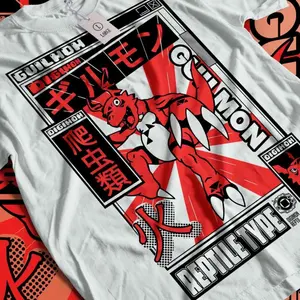 Fire Dragon Evolution Anime Graphic T-Shirt, Digital Monster Style Tee, Japanese Manga Streetwear Shirt, Unisex Oversized Anime Outfit