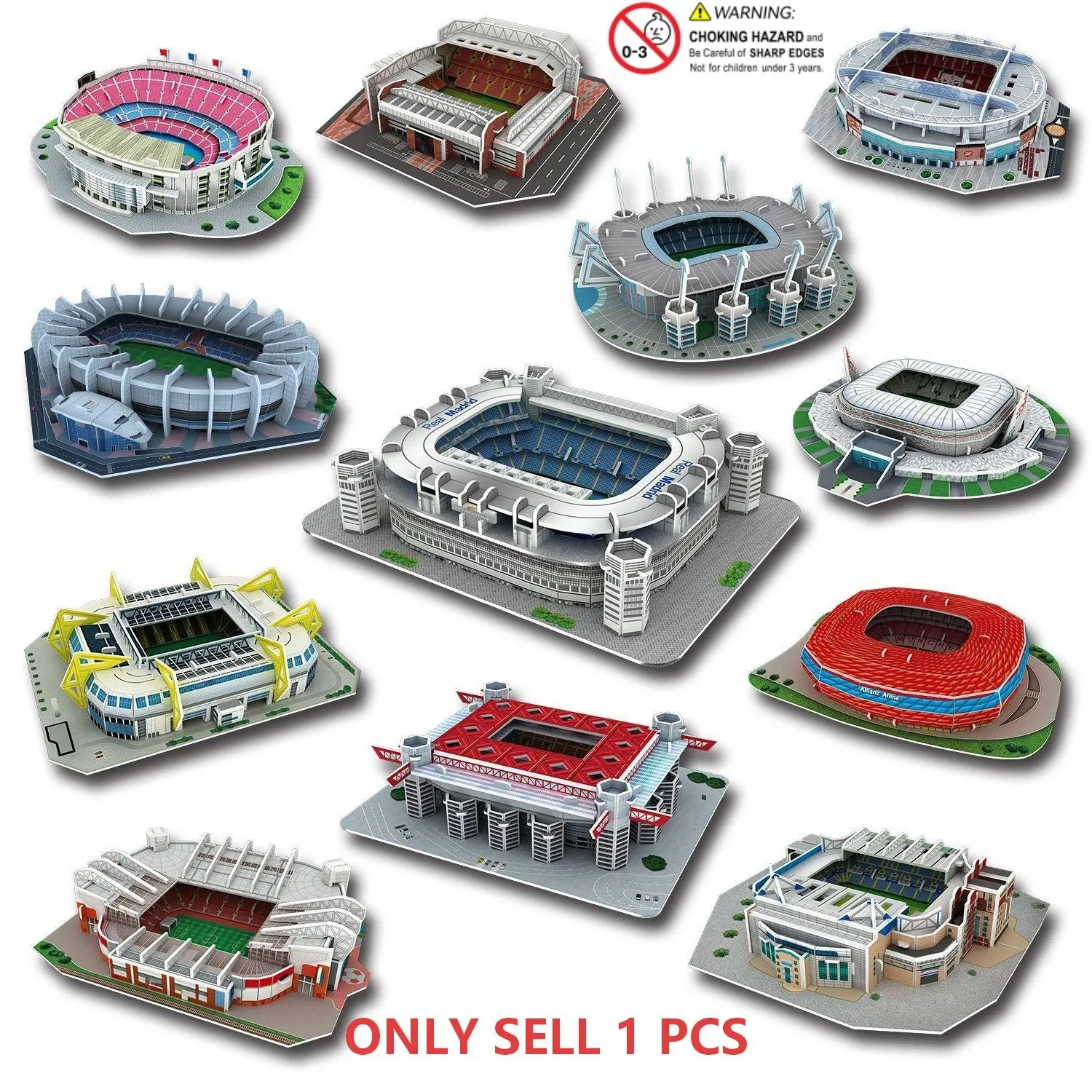 3D Paper Football Stadium Jigsaw Puzzle, Jigsaw Puzzle, 1 Set Football Stadium Collection Toy for Fans, Puzzle Toy for Teens and Adults, Puzzle Game