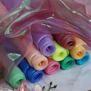 Symphony Laser Cloth Colorful Cloth Glass Gauze Flat Colorful Costume Cloth Bright Mesh Gauze Stage Decoration Gauze
