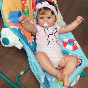 20Inch/50CM Cuddly Vinyl Girl Maddie Reborn Dolls Handmade Painted Full Body Soft Vinyl Bebe Reborn Dolls With Rooted Hair Washable Bebe Doll Toys For Family's Gifts Muñecas Reborn