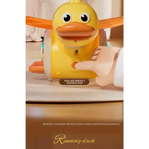 Children's Electric Rotating Foraging Duck Toy, Cute Sound-Light Music, Montessori Guide for Climbing Learning, Suitable for Boys and Girls