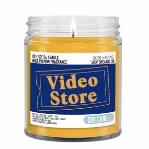 Video Store Scented Candle Smells Like  Popcorn - Carpet - VHS