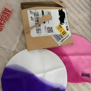 Aegend Unisex Silicone Swimming Caps 2-Pack - Tear-Proof, Ultra-Stretch, Durable, 2 Sizes for 4-12 Years’ Long/Short Hair, Mixed Colors Summer Swimmable Swimming Accessory, Swimmable Swimming Caps,camping essentials tiktokshopbacktoschool