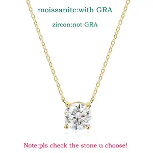Smyoue 1-5CT Rose Gold Color Moissanite Necklace for Women D Color Sparkling Classic Lab Diamon Pendant Sterling Silver 925 GRA