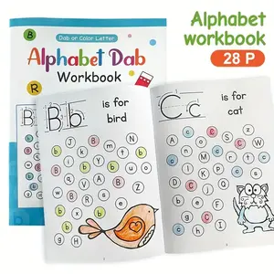 28 Page Fun Alphabet Learning Activity Book, Letter Recognition, Colorful Durable Paper, Perfect for Home School Pre-K & Kindergarten