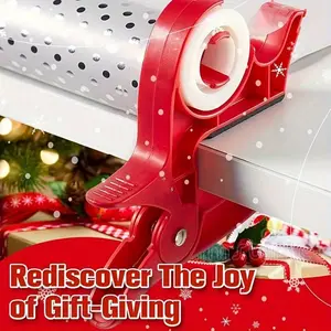 Christmas Gift Wrapping Tool Set, Christmas Tape Dispenser, Office Gift Packaging Cutting Tool, Single Roll Paper Holder