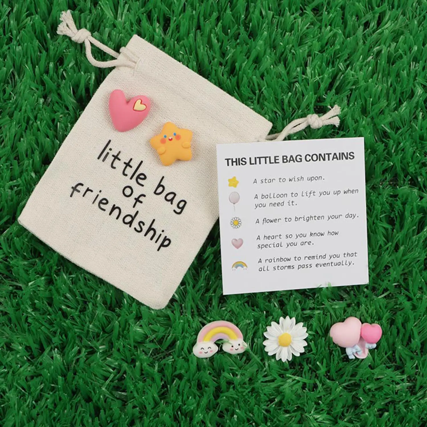 Little Friendship Gift Bag, Cute Gift Bag with Pocket Hug Card & Cute Gifts, Personalized Friendship Gift Bag, Perfect Gift for Friends
