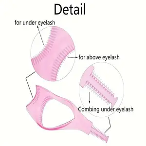 Multi-Functional 3-In-1 Eyelash Set and Eyeshadow Makeup Tools, Perfect Lashes, Fragrance-Free Plastic, 3pcs/pack, Lash Comb and Separator
