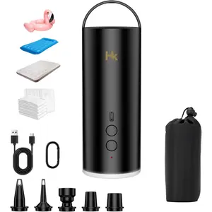 Air Pump for Inflatables, Air Mattress Pump 4000mAh Battery & Camping Light, USB Rechargeable Electric Mini Air Pump Inflate Deflate for Pool Floats, Vacuum Storage Bags 2025