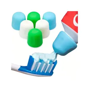 Self-Sealing Toothpaste Cap Dispenser For Bathroom - No Waste Distribution Suitable For Adults Kids - Clean Easy To Use With Silicone (Random Color)