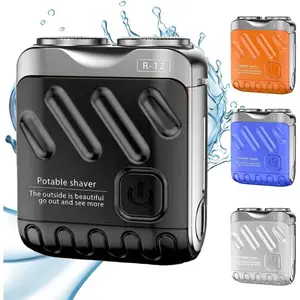 Portable Electric Shaver, 1 Box Double Head Magnetic Shaver with Cleaning Brush & Charging Cable & Storage Bag, Men's Beauty Tool, Shaver Trimmer, Waterproof Shaver Grooming Beard Shaver Kit, Multi-use Hair Shaver, Multifunctional Shaving Head