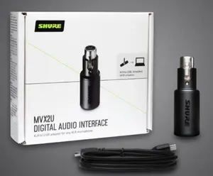 Shure  XLR to USB Analog to Digital Adapter Interface w/ USB-C to USB-C Cable Connection Black