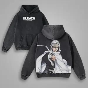Limited Kuchiki Rukia Bleach Hoodie – Double Printed Oversized Lightweight Acid Washed Pullover | Anime Streetwear Gift for Otaku & Manga Fans