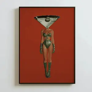 Dirty Martini Cocktail Poster |   Vintage Retro Canvas Wall Art for Bar Cart, Living Room & Bedroom