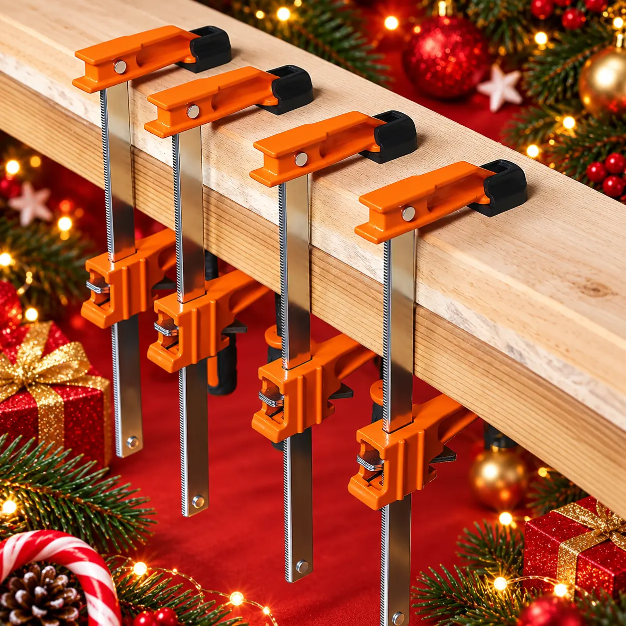 4-Pack 6" 300LBS Light Duty Woodworking Bar Clamps Steel Bar Clamp Set for DIY Projects and Craftsmanship