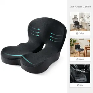 L-Shaped Ergonomic Memory Foam Seat Cushion: Ultimate Back Support & Sciatica Relief Office Chair Pad - Breathable, Non-Slip & Comfy for Gaming, Driving, Work