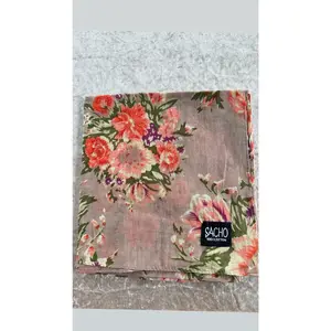 SACHO Floral Bouquet Cotton Tichel Scarf