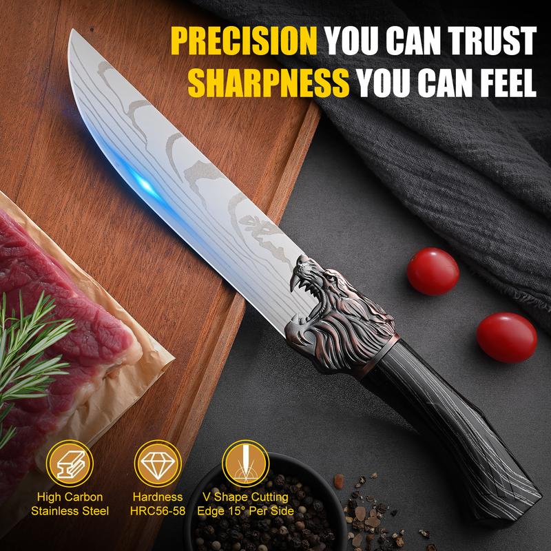 Knife Multicolor Premium Stainless Steel Cutlery Set Block Kitchen Knives super sharp kitchen knife Super Sharp masakan  rumahan