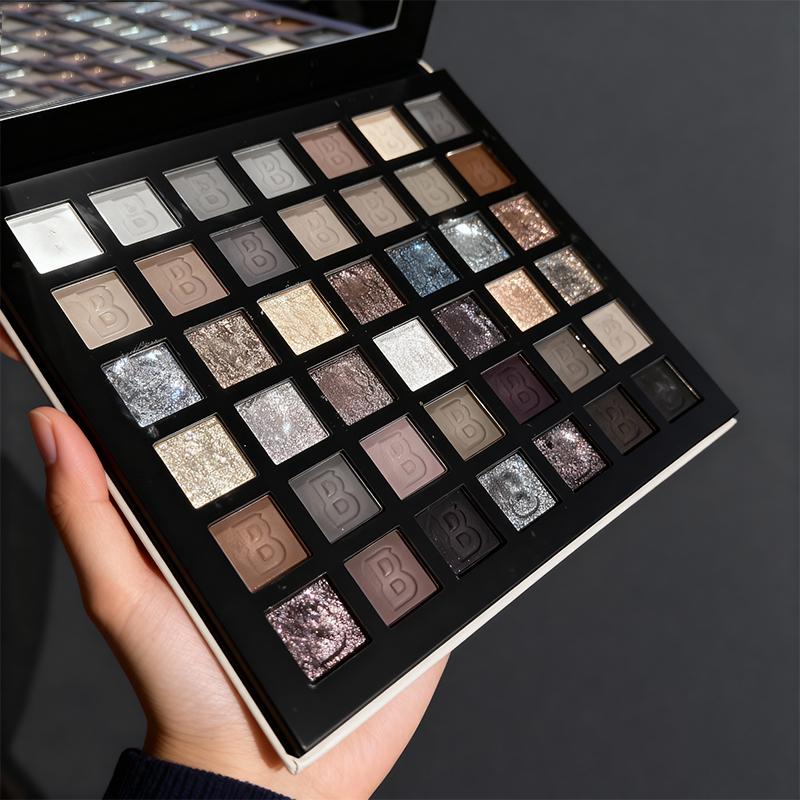 42-Color Smoky Eyeshadow Palette: Matte Shimmer&Glitter-24H Waterproof&Smudge-Proof Highly Pigmented with Natural Blurring Effect | Fine Powder No Fallout Perfect for Halloween Fall Festivities&Christmas Parties Party&Stage Must-Have Great Gift natural  ！