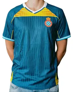 25-26 RCD Espanyol Third Soccer Jersey Dark Teal S-2XL Unisex Breathable Elastic In Stock Cheap Grade: AAA