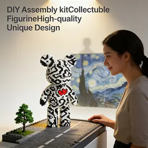 Zebra Bear 3D Puzzle Building Blocks Decoration, Bookshelf Home Office Cabinet Decor, Party Living Room TV Stand Display Gift