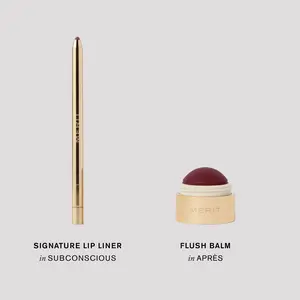 MERIT The Cool Plums - Signature Lip Liner in Bauhaus & Flush Balm in Postmodern MERIT The Cool Plums - Signature Lip Liner in Bauhaus & Flush Balm in Postmodern