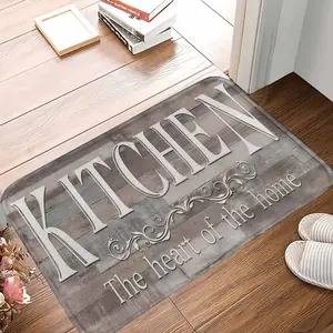 Premium Non-Slip Kitchen Mat Thick Rustic wood plank kitchen mat elegant floral scroll detail farmhouse style durable and easyclean perfect for home decor housewarming gift restaurant cafe or as a practical accent for any chef's space