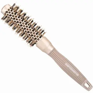 Round Brush Blow Out with Boar Bristles, Nano Thermal Ceramic Ionic Round Hair Brush for Women, 1 3/4 Inch Barrel, Heatless Styling