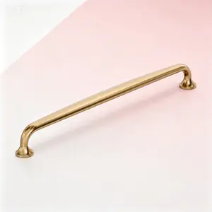 Champagne Bronze Cabinet Pull 10-1/16 inch (256mm) Center-to-Center Hardware, Modern Kitchen Cupboard Handle, Reusable Decorative Drawer Pull, Easy Install Cabinet Accessory