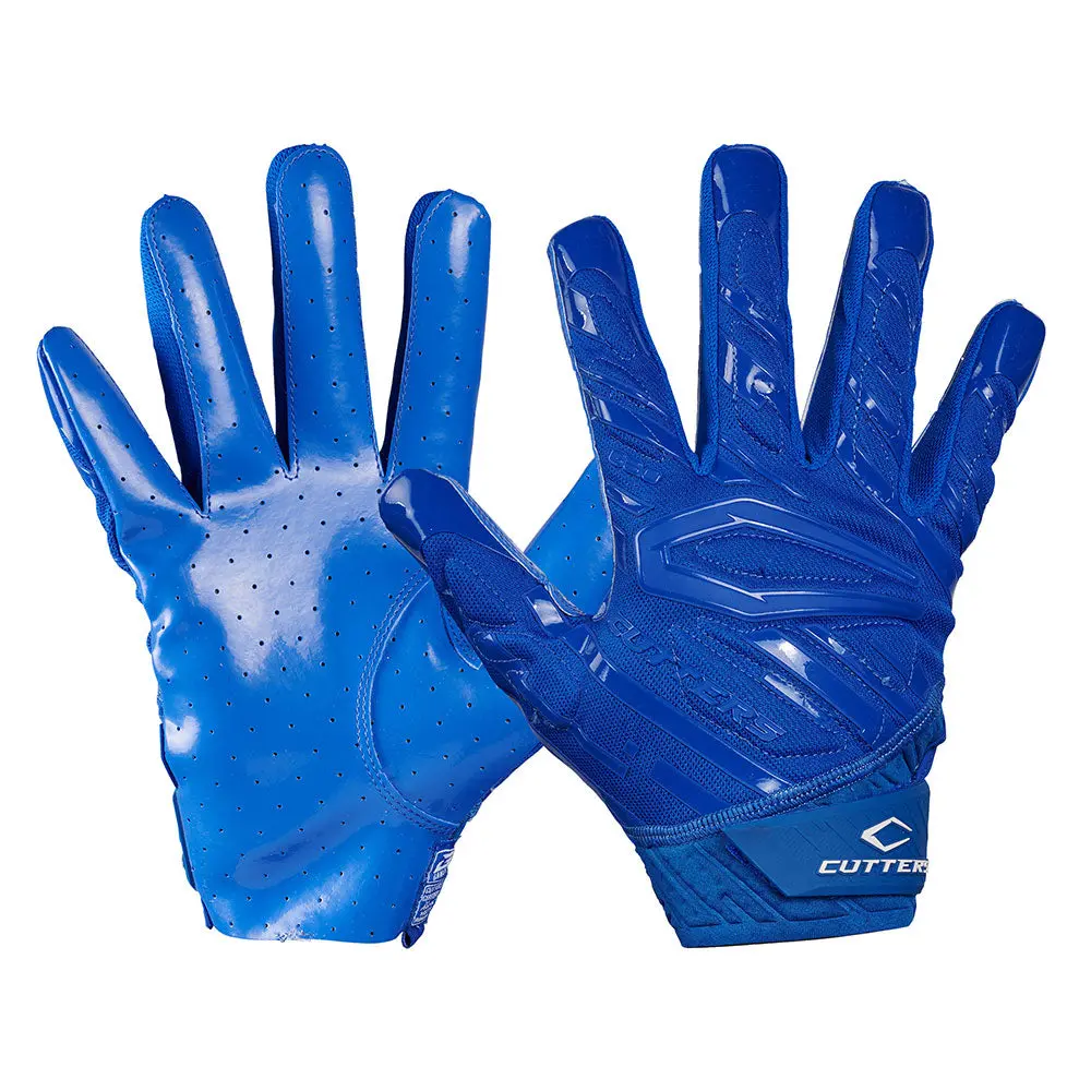 Cutters Gamer 6.0 Padded Royal Blue Football Receiver Gloves for Adults - Air C-TACK Grip, Lightweight, Breathable, All-Weather Performance