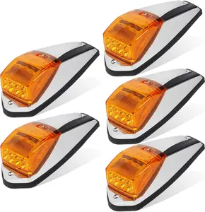 Partsam LED Amber Cab Marker Light Waterproof Top Roof Running Cab Lights