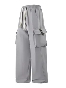 Men's Outdoor Paratrooper Pants Multi-Color Multiple Pockets Casual Long Pants Spring & Fall Trendy Straight Leg Wide Leg Jeans