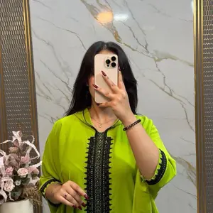 Moroccan Kaftan Jalabia Dress with Colorful Embellishments & Gold Trim Details One Size Maxi Boho Caftan for Modesty abaya set goals