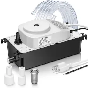 VIVOHOME HVAC Condensate Pump with Automatic Safety Alarm Switch, Ultra-Quiet 28dB DC Motor, 100V-240V 80 GPH, AC Condensate Removal Pump for HVAC/R Equipment, Dehumidifier, Furnace with 19.6ft Tubing