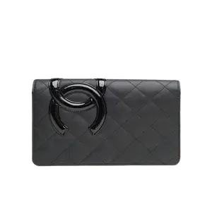 Pre-owned CHANEL leather Tote Bags 【DIZ】CHANEL Black Cambon Wallet Black PristineP226258812