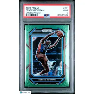 2022 Panini Prizm Dennis Rodman #291 Green PSA 9