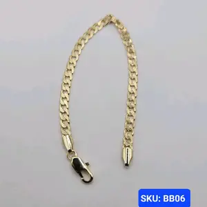 Bracelet Cuban Link Style Laminated-Gold 6 Inches 4 Millimeters for Babies & Small Kids Size Jewelry Accessory
